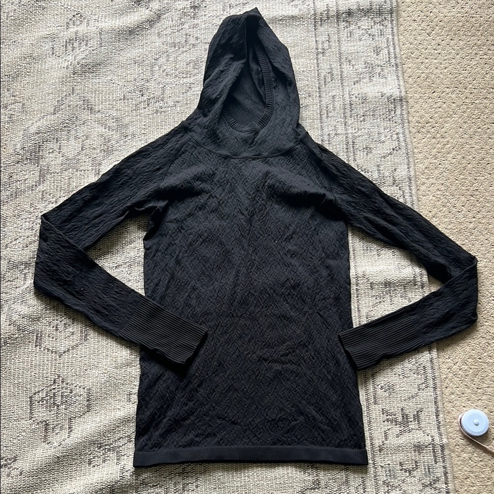 Lululemon Black Hooded Women's workout tee
